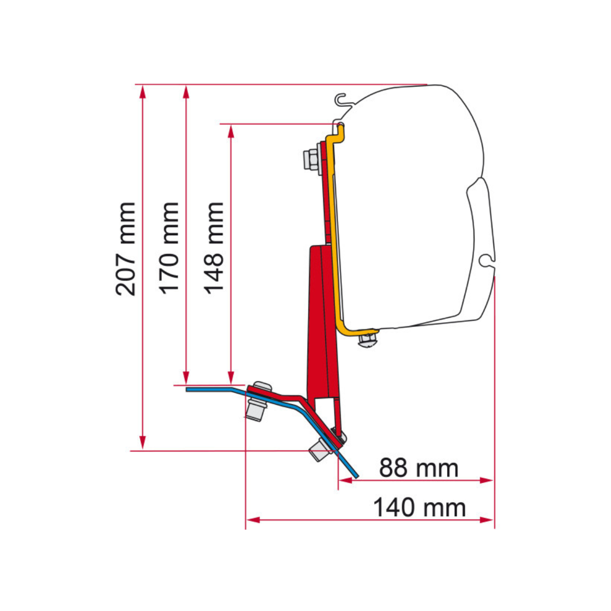 FIAMMA Adapter Kit Deep black Ford Custom Lift Roof fuer Markise F35 pro F45 F43 98655Z169 - 98655Z169