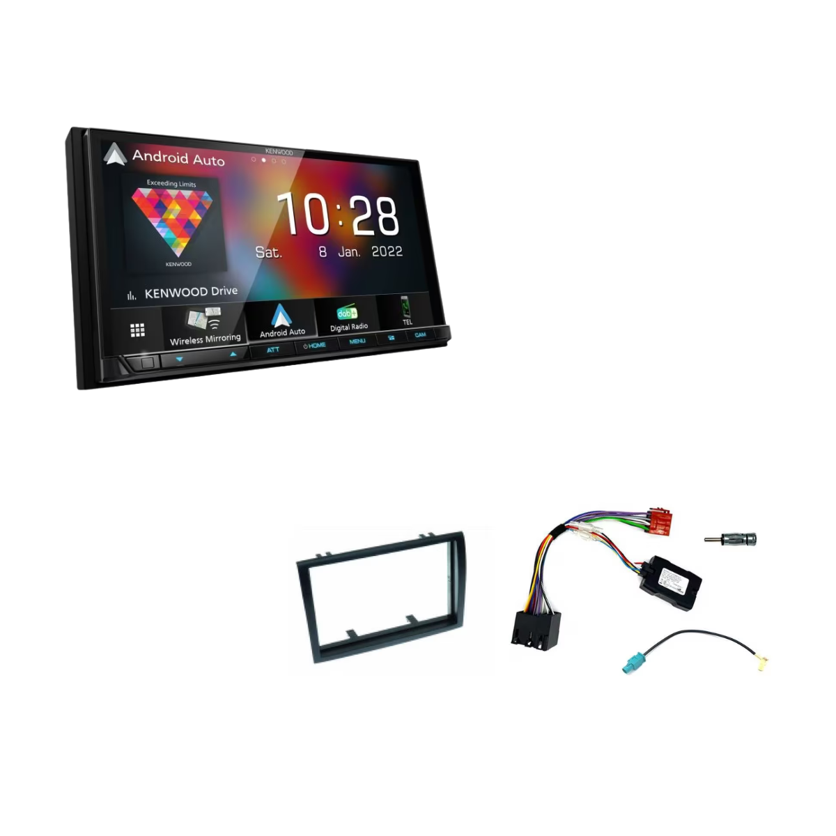 KENWOOD DMX8021DAB-CAMPER inkl- Installations-Kit mit LFB fuer Fiat Ducato Serie 7 ab Bj. 2014-2022