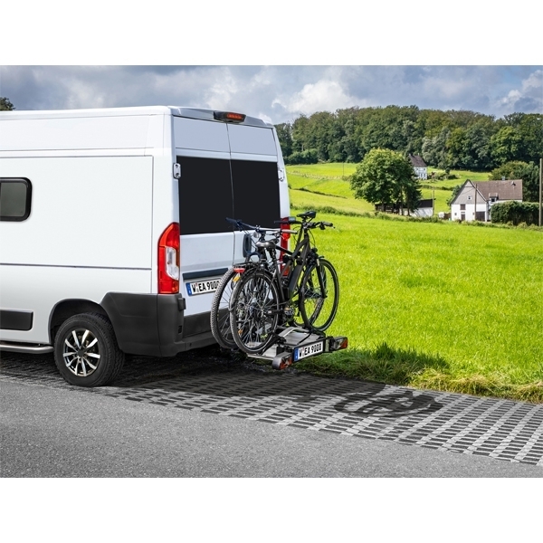 Fahrradtraeger EUFAB SD260 ausziehbar fuer 2 Raeder Hecktueren 11596 - Speziell für Pkw- Kastenwagen Vans und Wohnmobile mit Flügeltüren