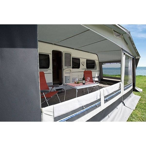 DWT Wohnwagen-Vorzelt POLO Gr. 12 Umlaufmass 881-910 cm Tiefe 240 cm mit 28 mm Stahlgestaenge - 142052S28