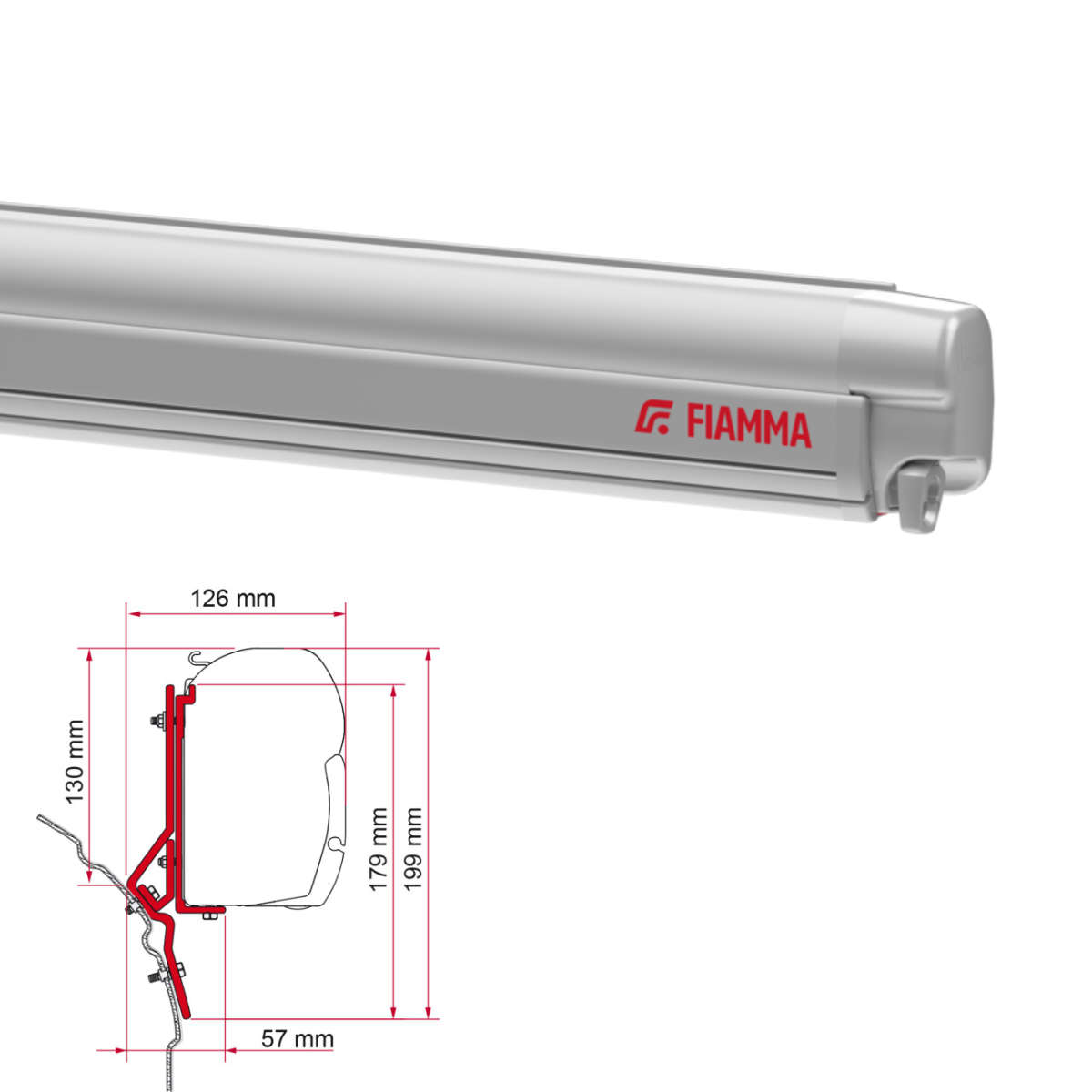 Markise FIAMMA F45 S 260 Royal grey Gehaeuse titanium inkl. Adapterkit T4 kurzer Radstand - 06290H01R 98655-292
