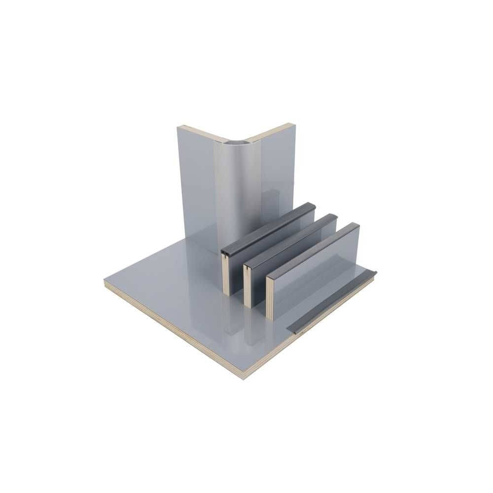 REIMO Moebelbauplatte Hochglanz Silber- HPL-Schichtstoff 15 mm- 1-4 Platte 60 x 120 cm - 520261