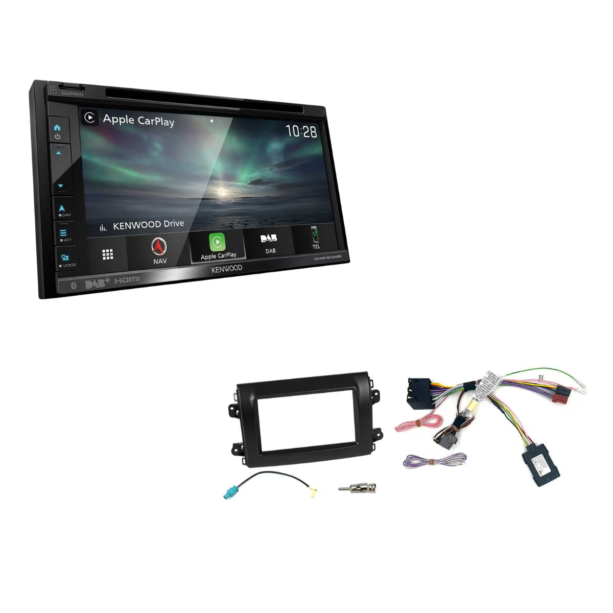 KENWOOD DNX5190DABS inkl- Installations-Kit mit LFB fuer Fiat Ducato Serie 8 ab Bj. 2022