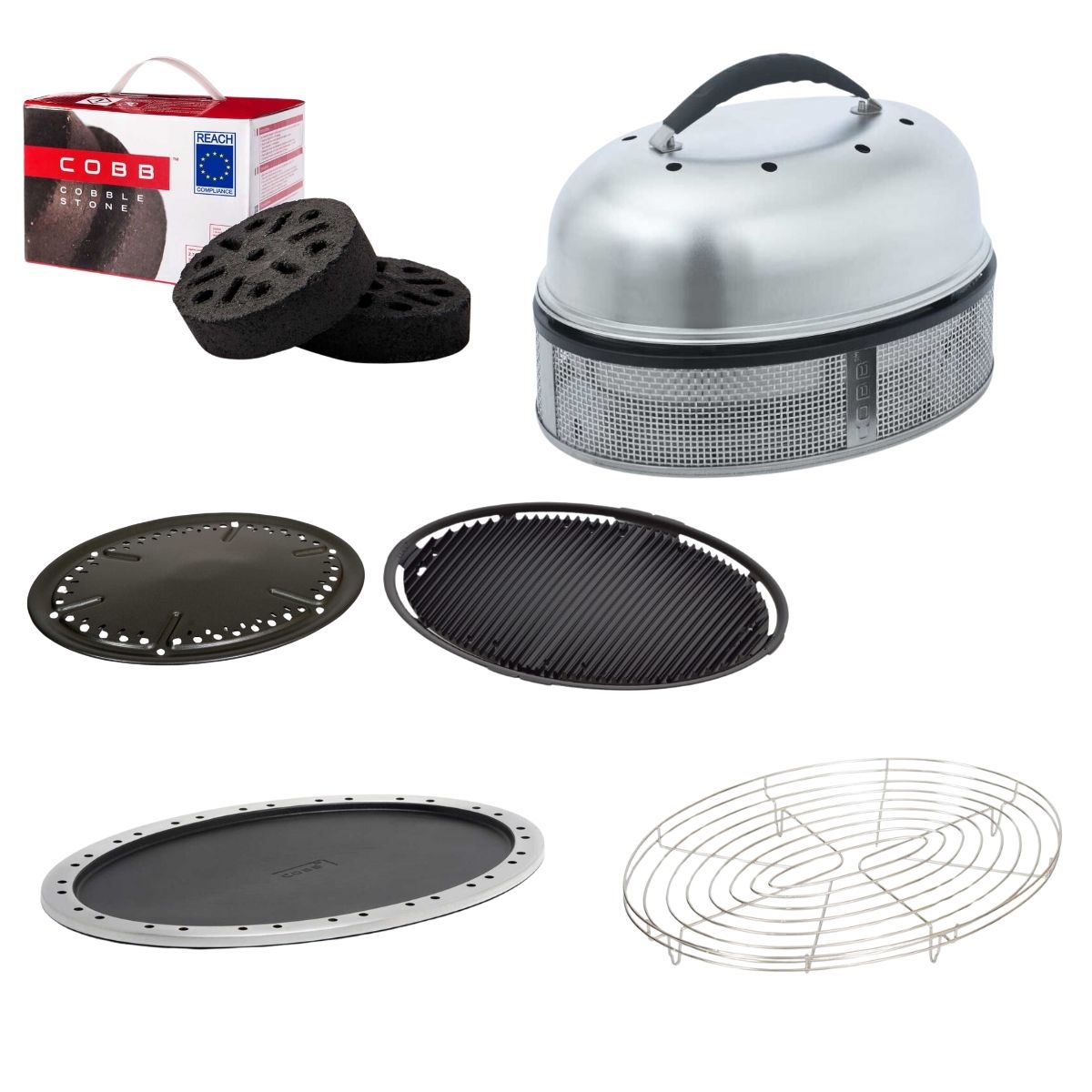 COBB Supreme Deluxe 2.0 und Griddle - und Pfanne und Grillplatte und Bratenrost und Cobble Stone