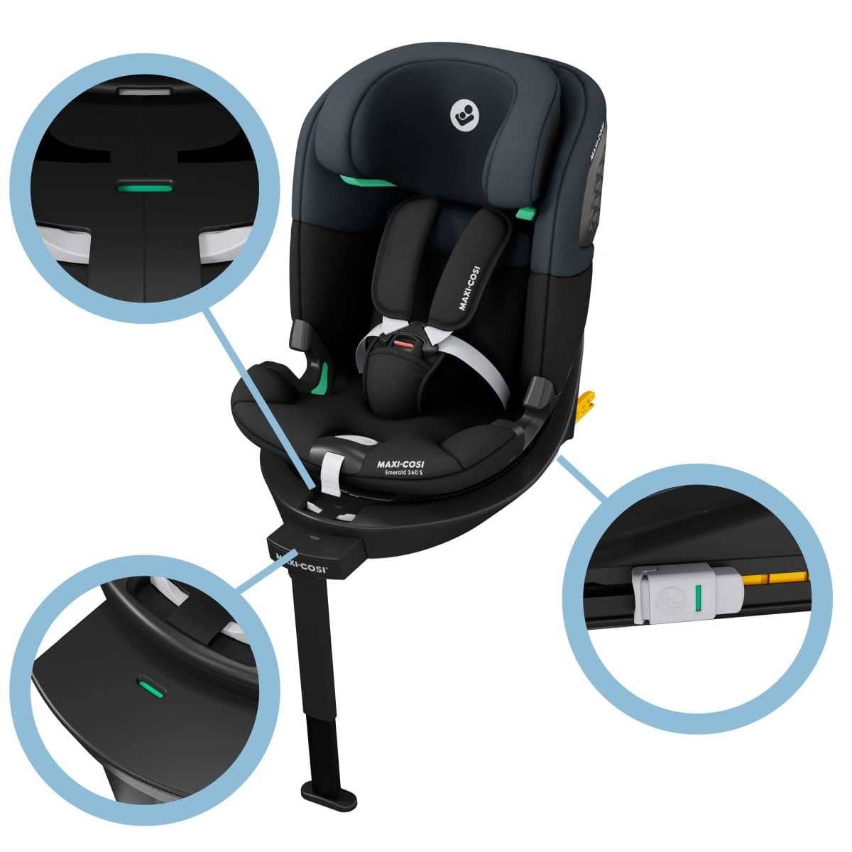 MAXI-COSI Kindersitz Babyschale EMERALD 360 S Tonal Black - 8620104110