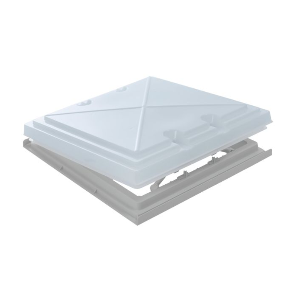 MPK Dachhaube Modell 42K Ausschnitt 40 x 40 cm grau mit Kombirollo - 420VKRG