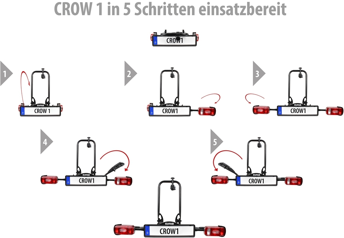 Fahrradtraeger EUFAB CROW 1 11604 fuer 1 Fahrrad