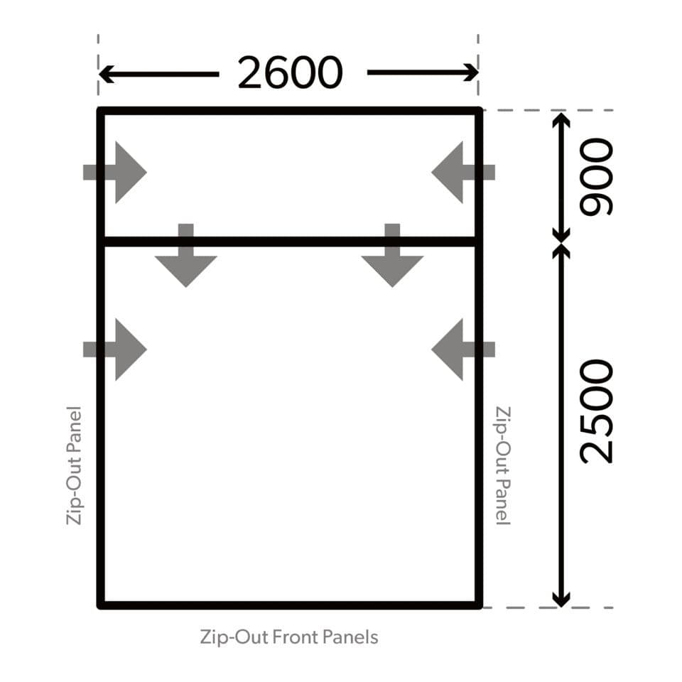 Dometic Kampa aufblasbares Bus-Vorzelt Club AIR Pro DA 260 x 240 cm Anbauhoehe 180-225 cm - 9120001140