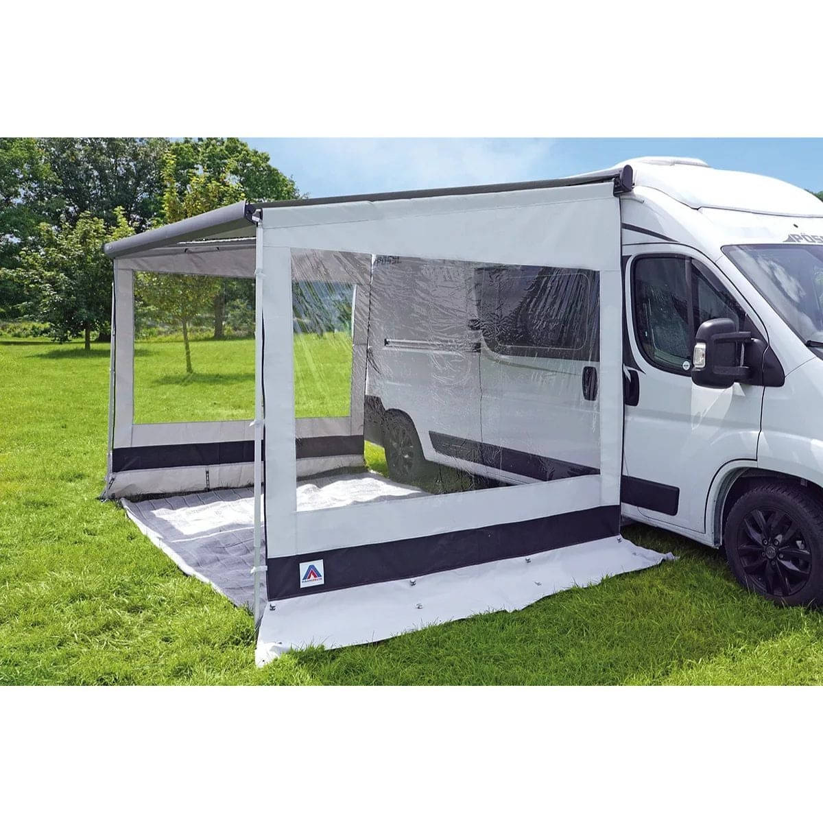 HAHN ZELTE Markisen-Seitenwand BARI Hoehe 256-285 cm Auszug 250 cm Links fuer Fiamma F45 - Z01066H2_LI ZG01010-59