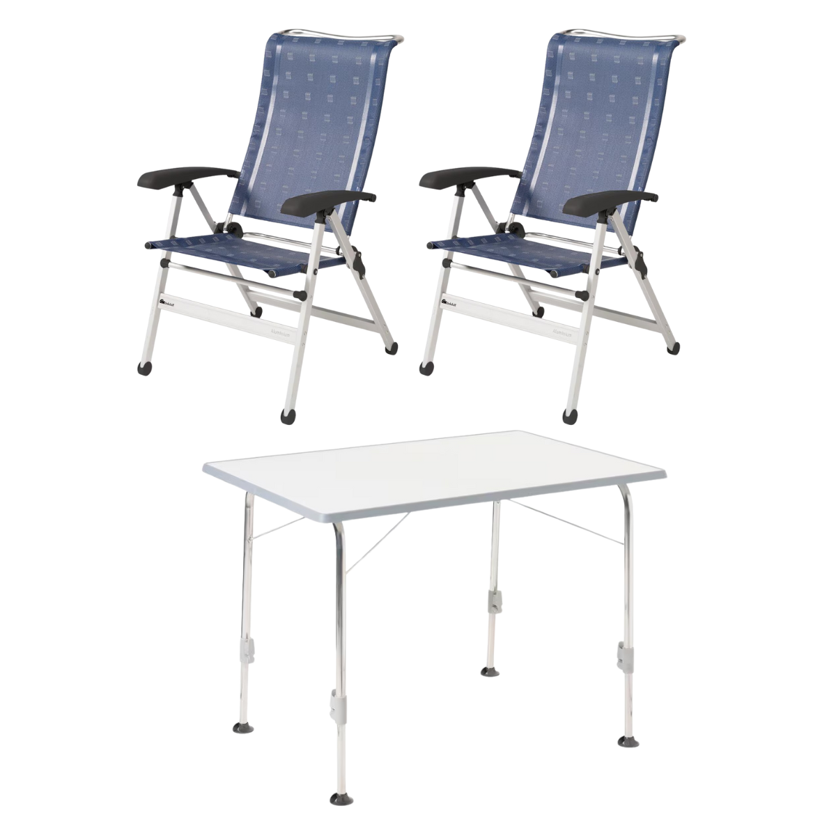 DUKDALF Stuhl Cha Cha blau 2er-Set & Tisch STABILIC II 100x68 cm hellgrau DUKDALF Stuhl Cha Cha blau 2er-Set - Tisch STABILIC II 100x68 cm hellgrau - 42-02-4611-0 40-24-1006.8