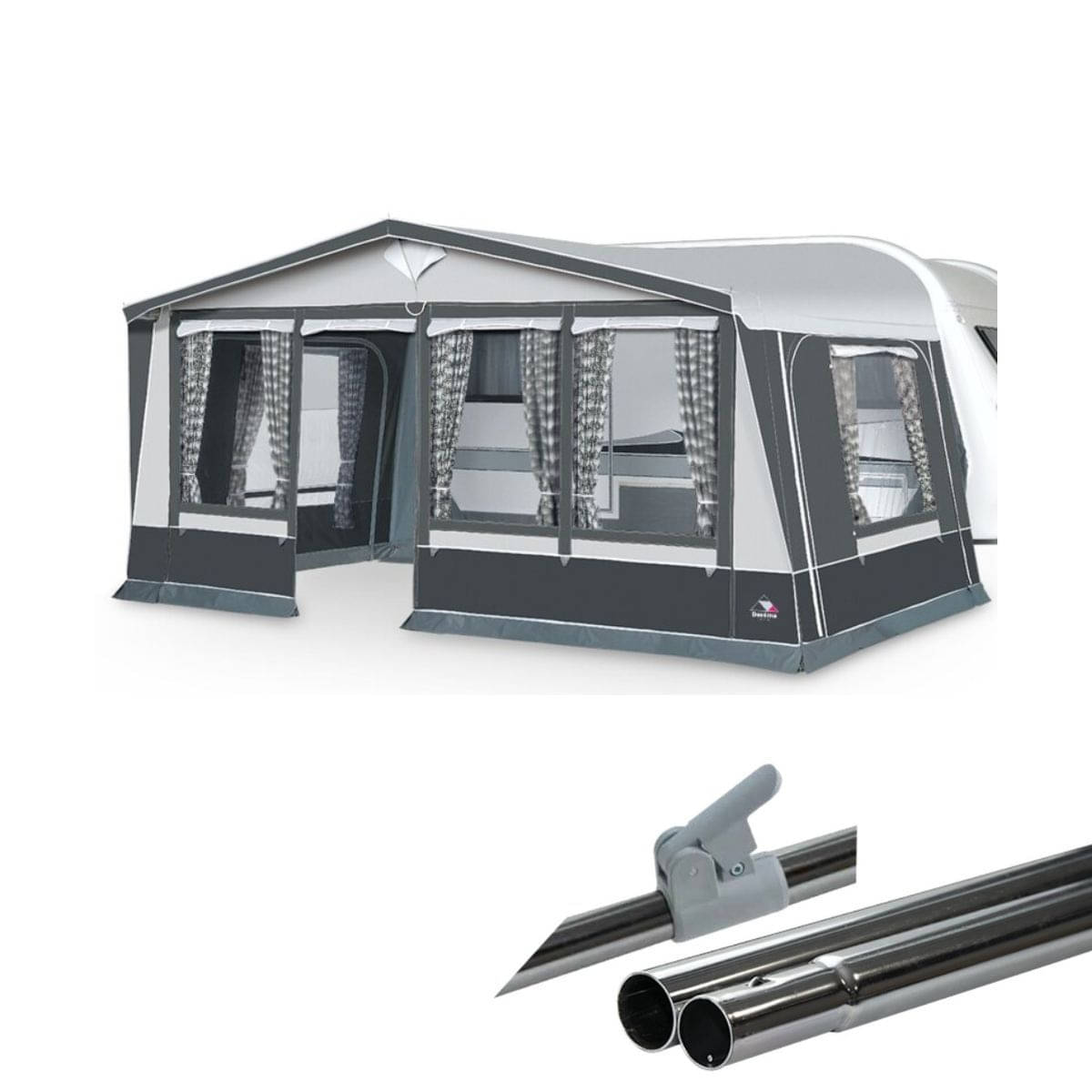 DOREMA Wohnwagen-Vorzelt IBIZA- Gr. 8- Umlauf 825 - 850 cm- Tiefe 240 cm- 25 mm Stahlgestaenge - 11428 - S25 120 02 PG