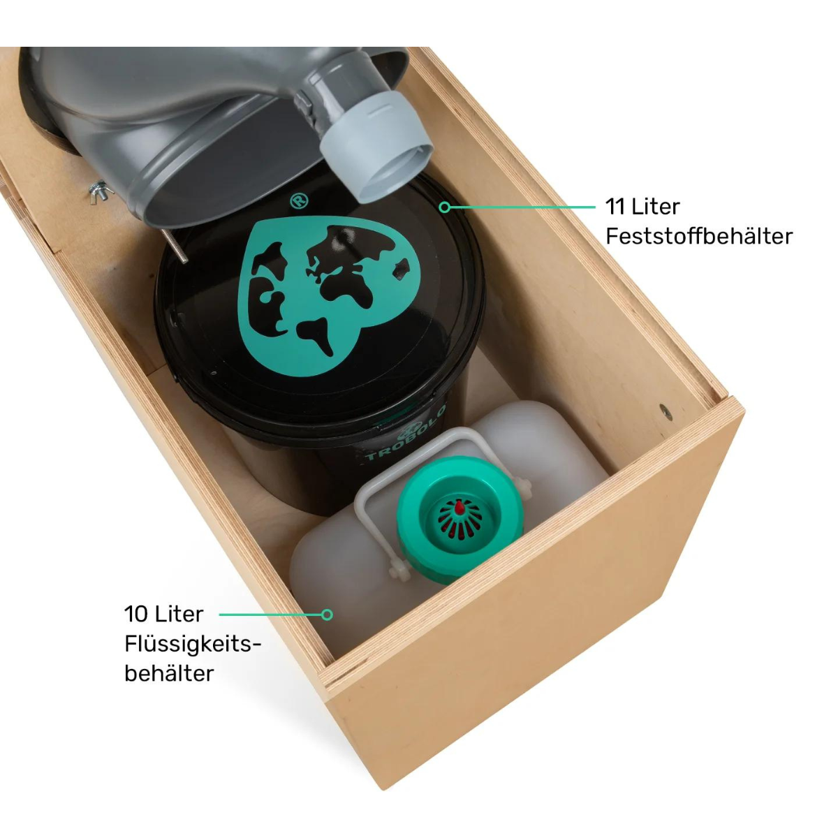 TROBOLO TeraBlœm mit Holzsitz Trenntoilette - geprüfte Retoure TROBOLO TeraBloem mit Holzsitz Trenntoilette - S5XX1392