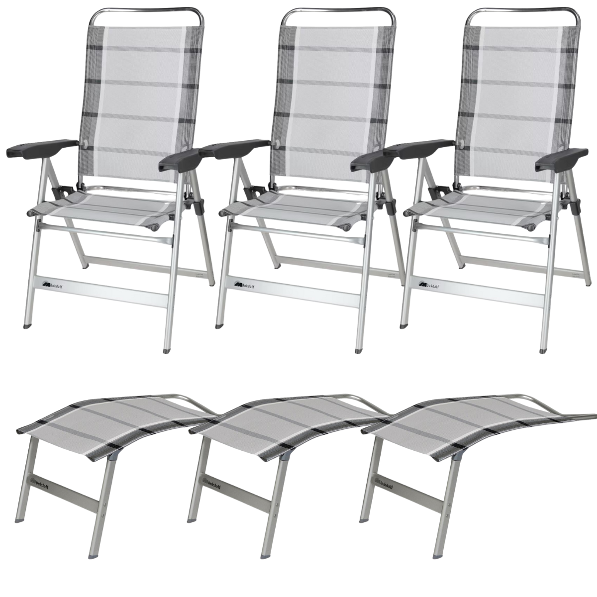 DUKDALF Stuhl Dynamic silber anthrazit - Beinauflagen 3er-Set - 41-00-0649-4 41-08-0649.4