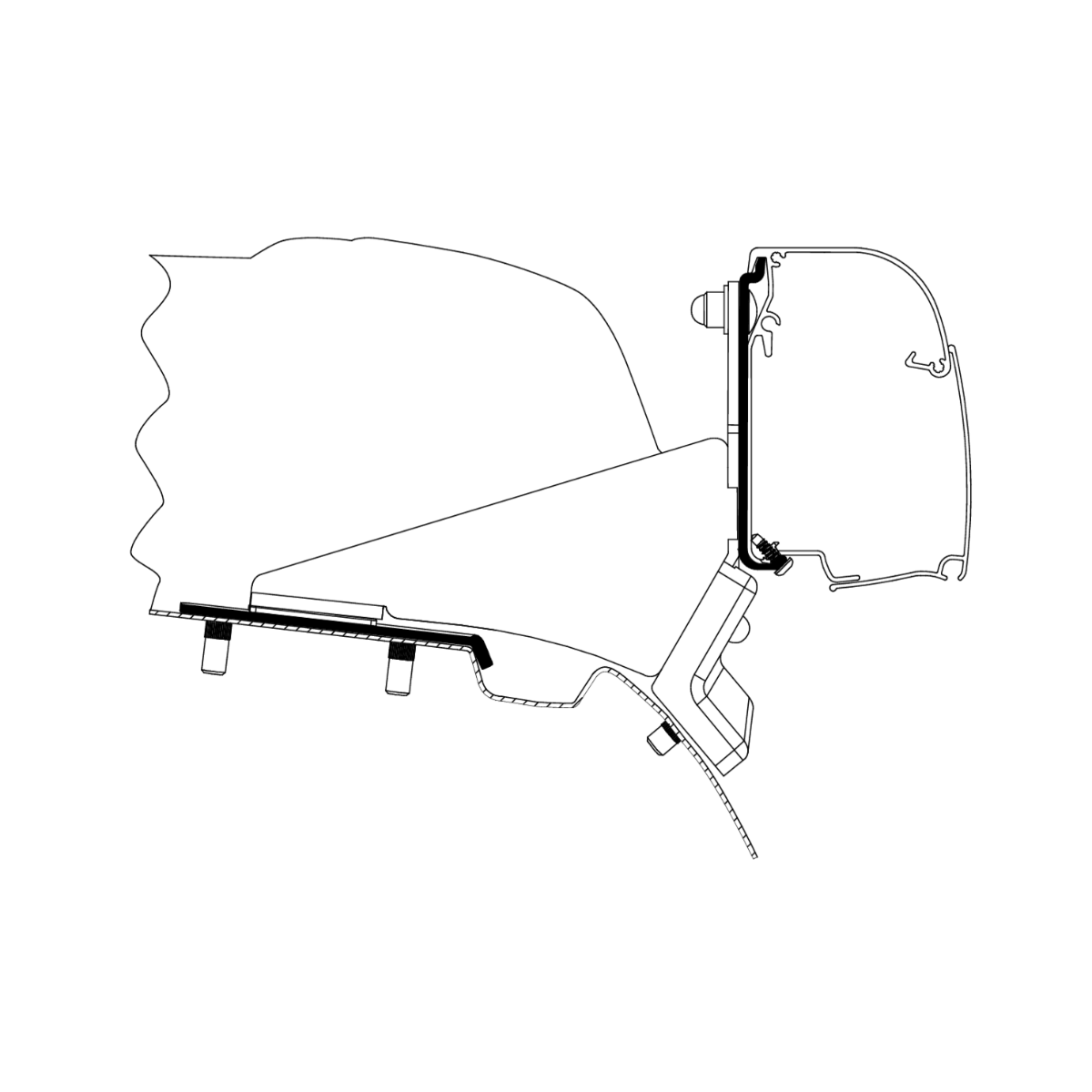 THULE Adapter Mercedes Vito V-Klasse Lift Roof -SCA- Set fuer Markise T 4200 301978