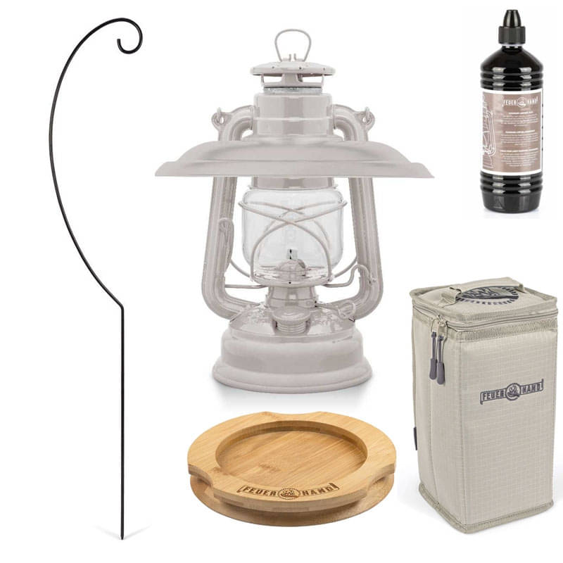 FEUERHAND Sturmlaterne 276 Soft Beige Premium-Set 3.0 FEUERHAND Sturmlaterne 276 Soft Beige Premium-Set 3.0