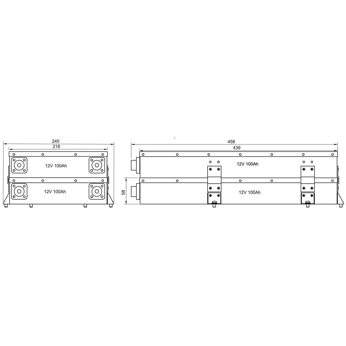 BULLTRON Lithium-Batterie POLAR 100Ah 12V Slim inkl. BMS 150A Dauerstrom - App - LI100B150-12-SLP