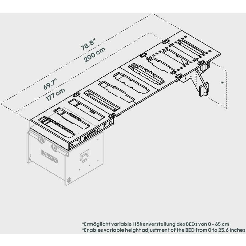 BOXIO - RACK Modulares Campingbett- Gr. M - BOX-RACK-BED-M-10