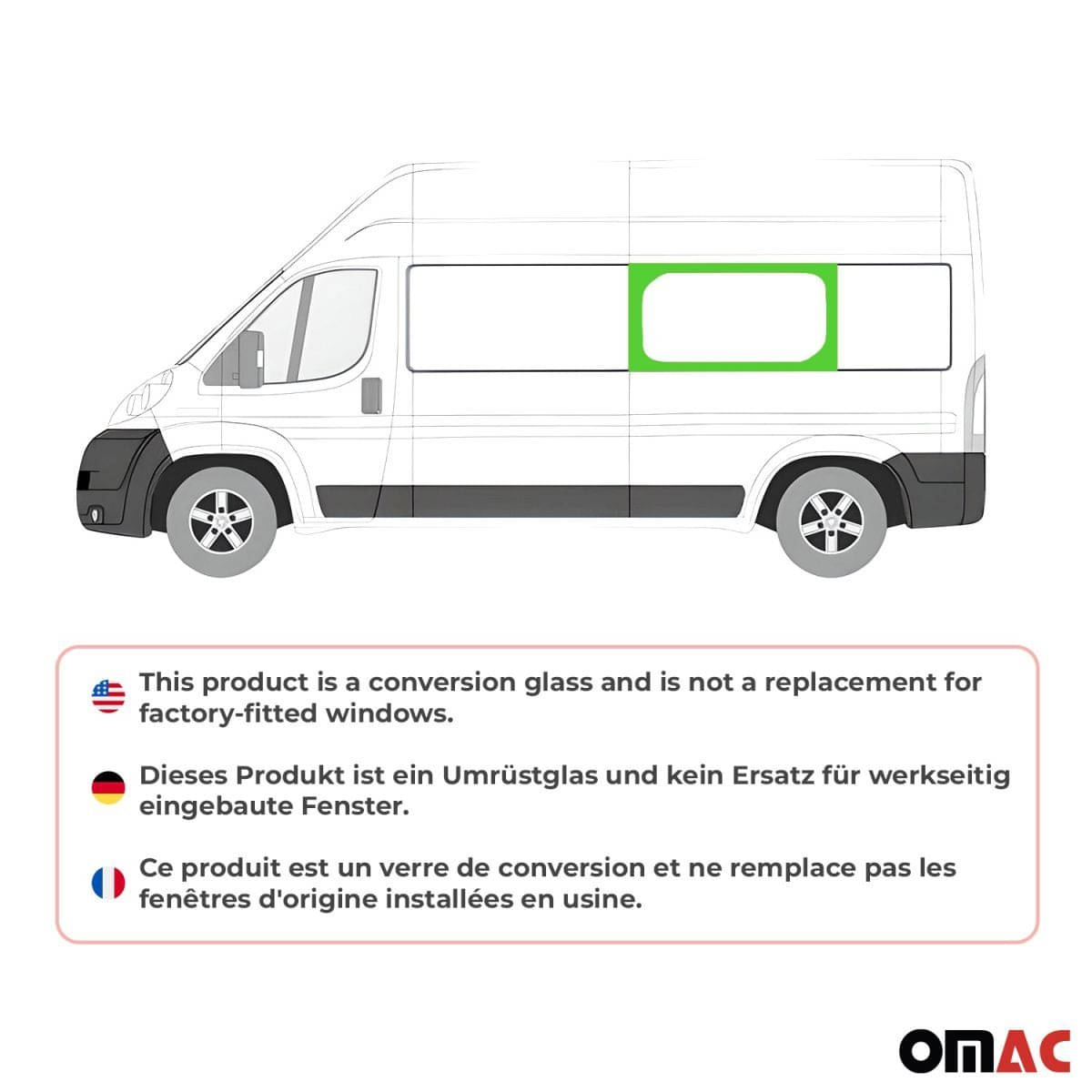 OMAC Seitenfenster Seitenscheibe Fiat Ducato L3/L4 ab Bj. 07/2006 Mitte Links OMAC Seitenfenster Seitenscheibe Fiat Ducato L3-L4 ab Bj. 07-2006 Mitte Links - 2523405-1MSFL