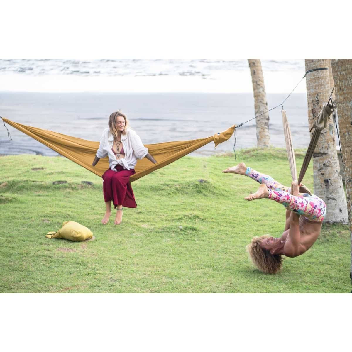 TICKET TO THE MOON Compact Hammock Haengematte Sand inkl. Lightest Straps - TMC70 TMLSTRAP