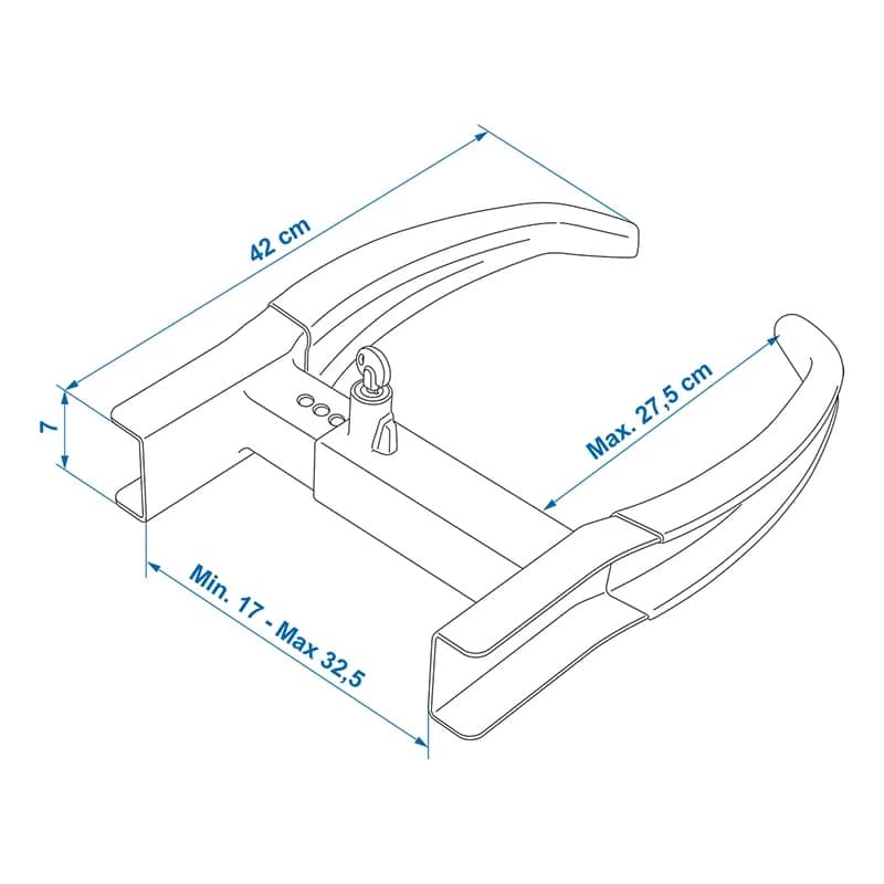 ProPlus Radkralle XL Universal mit Sicherheitsschloss max. Reifenbreite 32,5 cm ProPlus Radkralle XL Universal mit Sicherheitsschloss max. Reifenbreite 32-5 cm - 341340