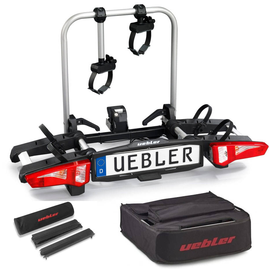 Set UEBLER i21 Z Fahrradtraeger 18110 2 Raeder mit 90° Abklappung inkl. Tasche und Auffahrschiene
