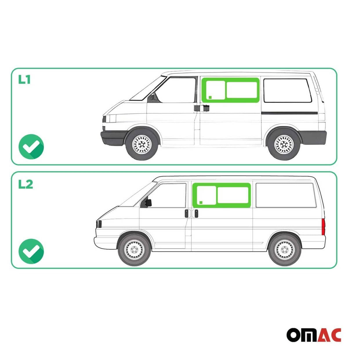 OMAC Seitenfenster Schiebefenster VW T4 L1/L2 Bj. 1990-2003 Vorne Links OMAC Seitenfenster Schiebefenster VW T4 L1-L2 Bj. 1990-2003 Vorne Links - 7521405-1FSSL