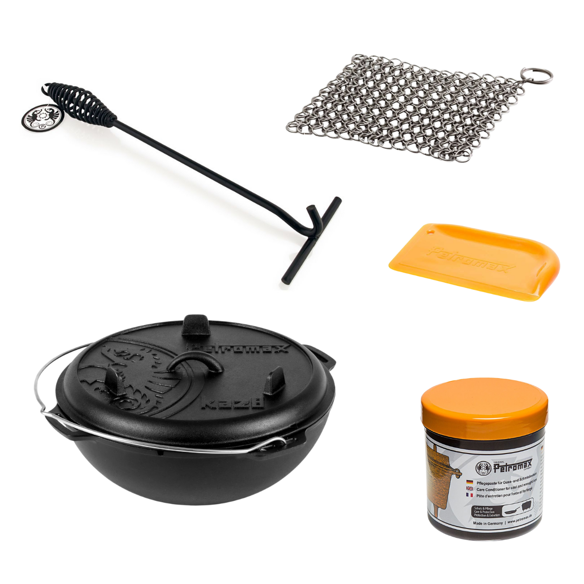 PETROMAX Kazan 8 Liter Gusseisentopf - Starterset PETROMAX Kazan 8 Liter Gusseisentopf - Starterset kaz8 ftdh ft-pflege scrub os