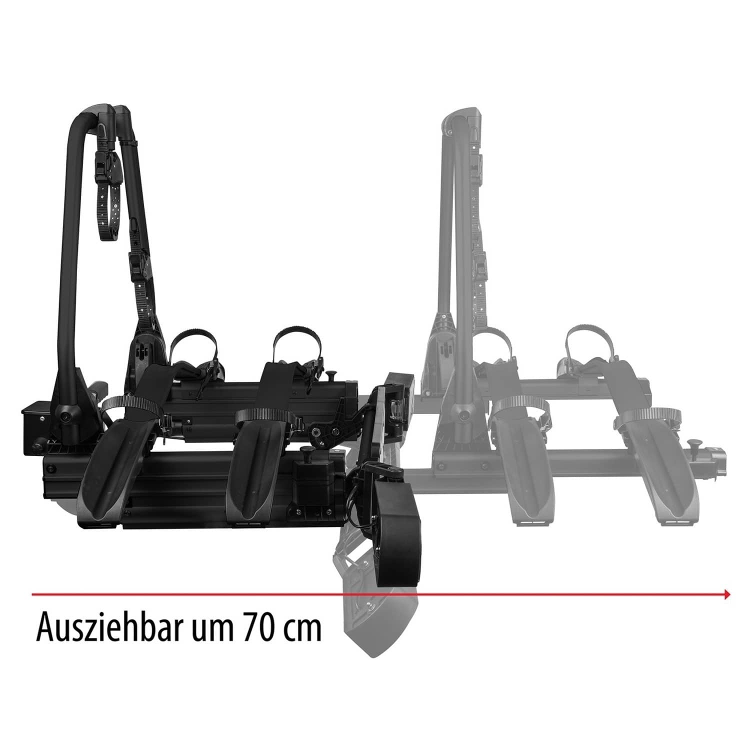 EUFAB SD260 Fahrradtraeger black fuer 2 Raeder Hecktueren inkl. Heckbox Version 2026 - 11655 11651