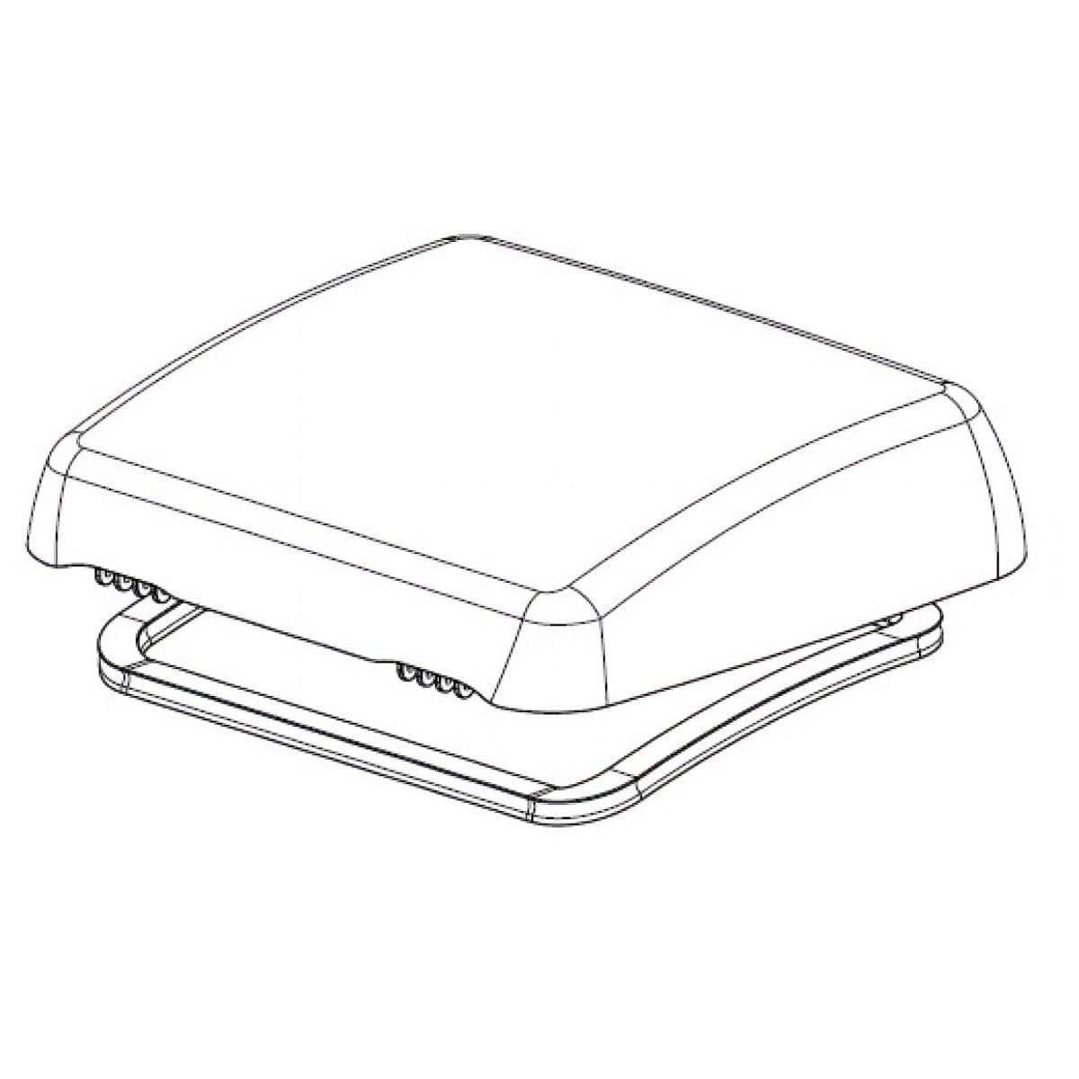 DOMETIC Vervangend glas compleet met scharnierpen voor Micro Heki Dometic Seitz Drucktaster mit Montageteilen fuer Mini Heki
