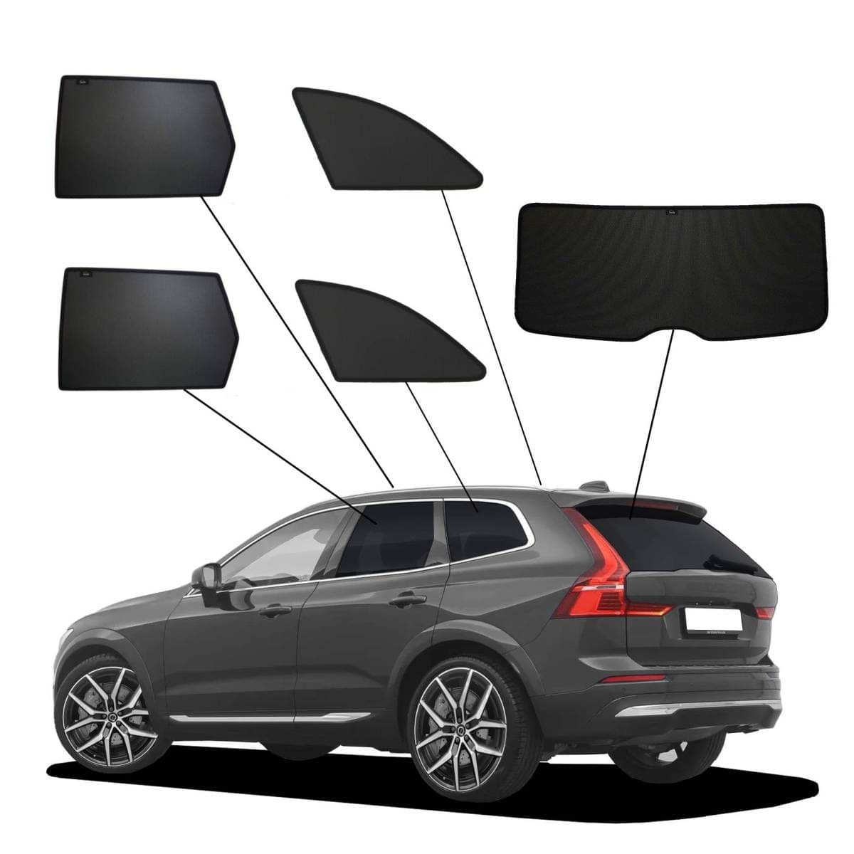 WINDESA SunClip Sonnenschutz - Sichtschutz Volvo XC60 ab Bj. 2017 Set ABC - sun-10395abc