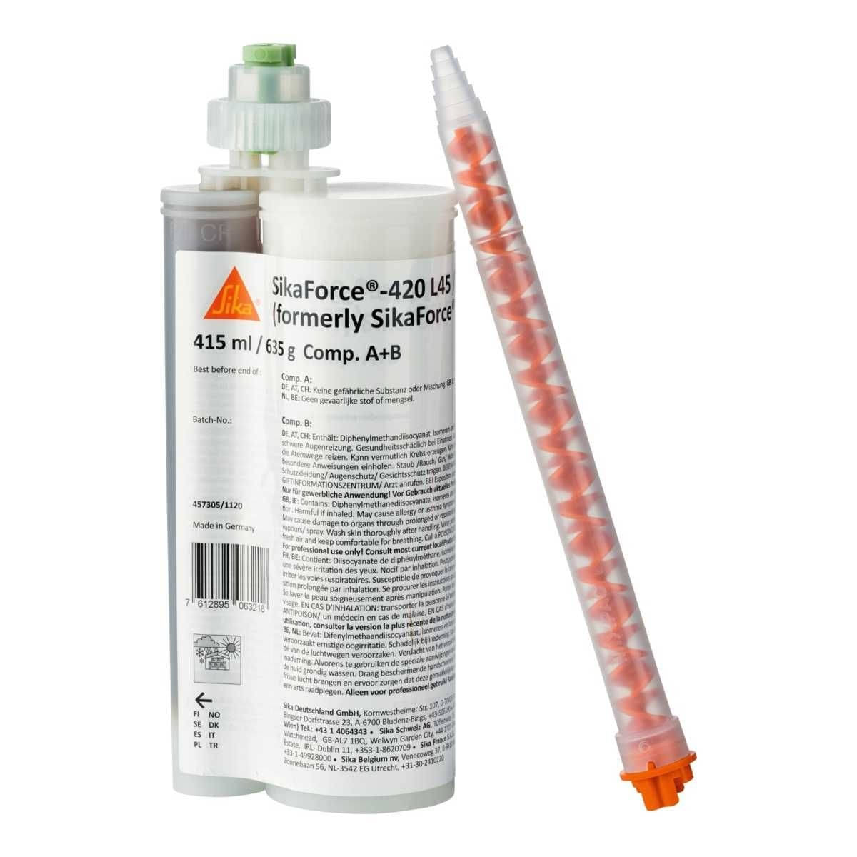 SIKA 2K-Polyuretanklebstoff SikaForce - 420 L45 Doppelkartusche 415 ml SIKA 2K-Polyuretanklebstoff SikaForce - 420 L45 Doppelkartusche 415 ml - 457305