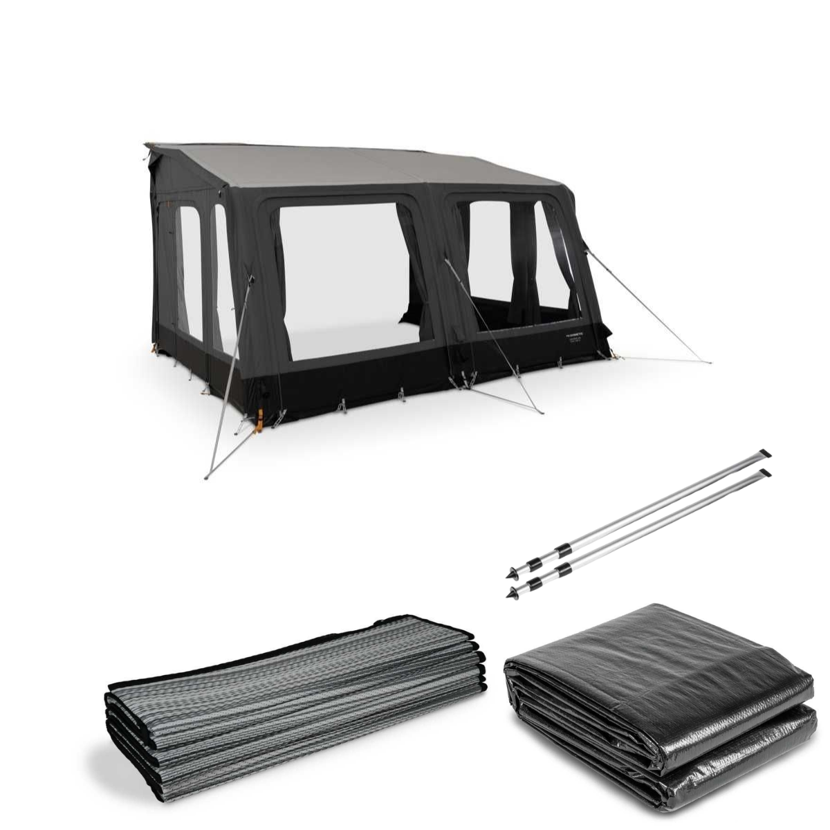 DOMETIC aufblasbares Vorzelt Grande AIR Stay 390S- 390x300 cm- Anbauhoehe 235-265 cm - CampingFactory-Starter-Edition