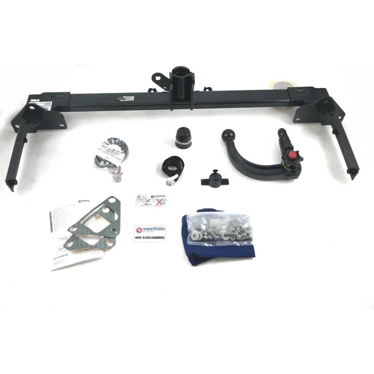 Westfalia Abnehmbare Anhaengerkupplung fuer Opel Astra K Fliessheck 5-Tuerer -BJ 09-2015-12-2021- - im Set mit 13-pol. fahrzeugspezifischem Elektrosatz - 314513900113