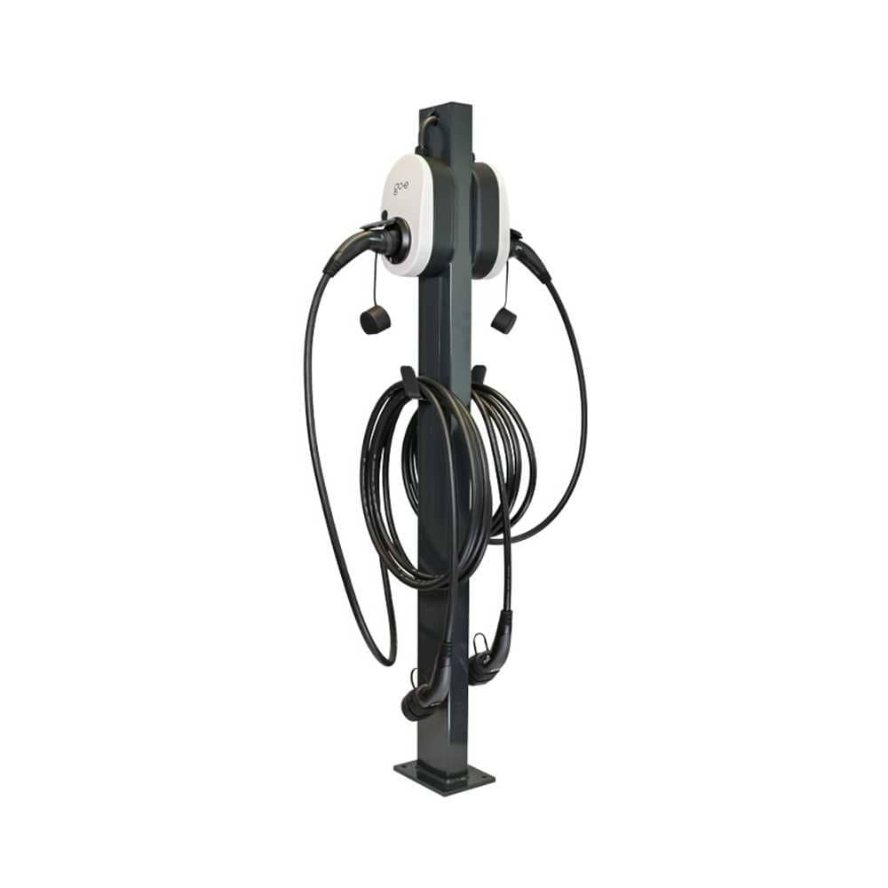 go-e Twin Standfuss MB anthrazit mit Kabelhalterung fuer go-e Charger Gemini - CH-20-20-03