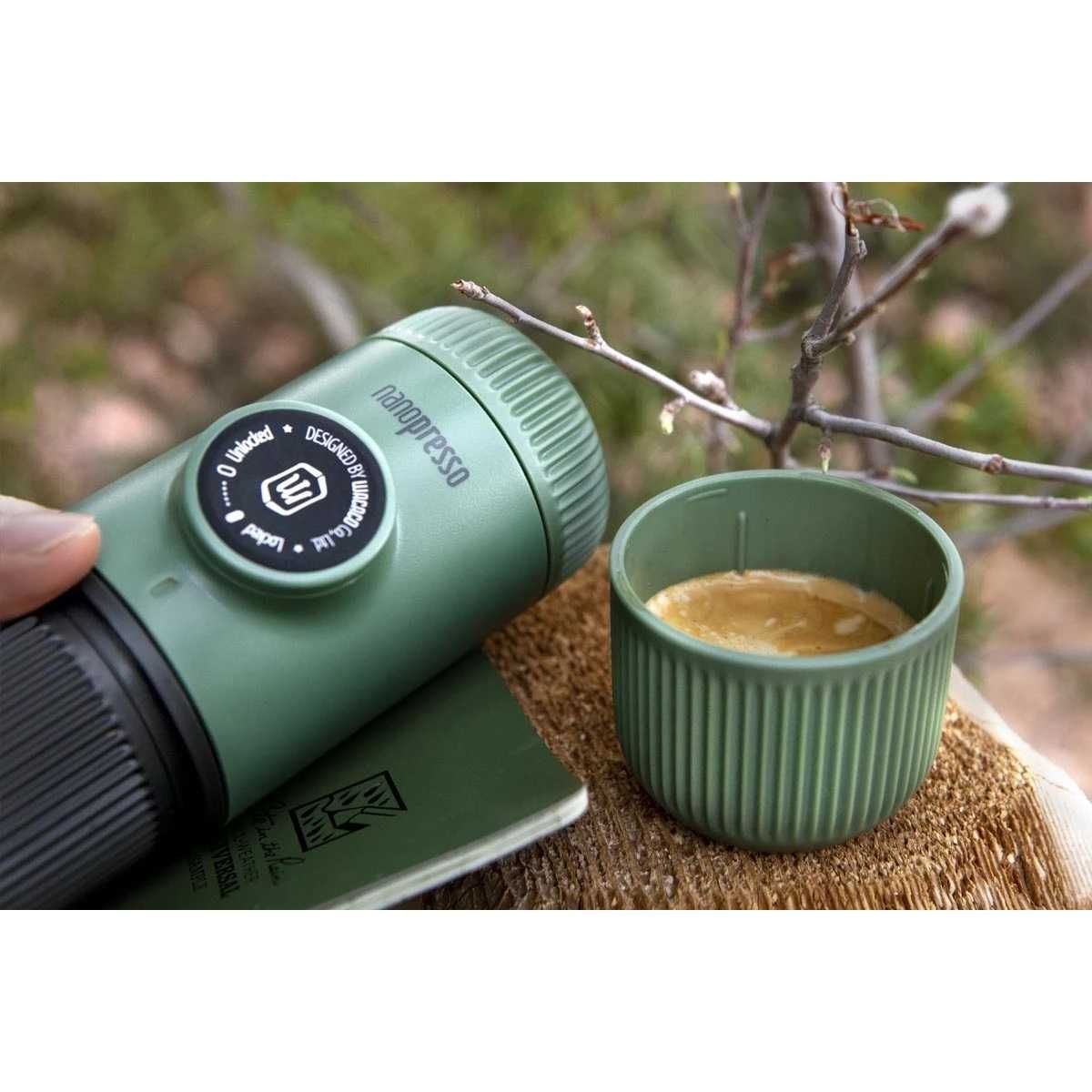 WACACO Hand-Kaffeemaschine Nanopresso moss green inkl. Schutzhuelle - 1078