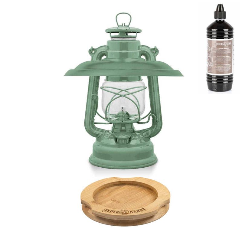 FEUERHAND Sturmlaterne 276 Sage Green Komplett-Set 3.0