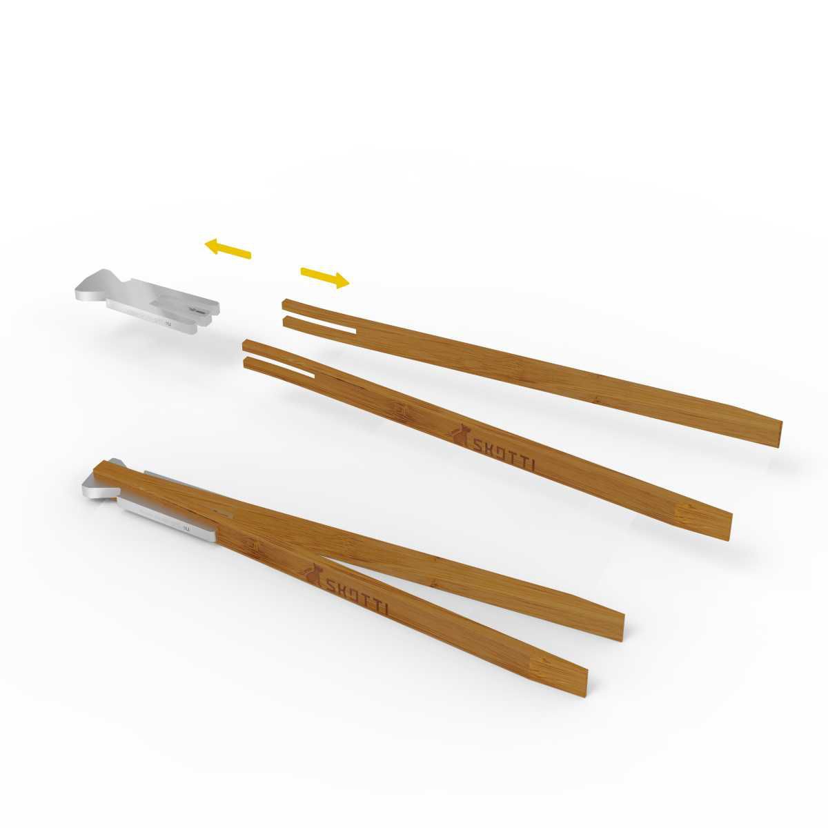 SKOTTI Tongs Grillzange- Holz-Aluminium - SK036