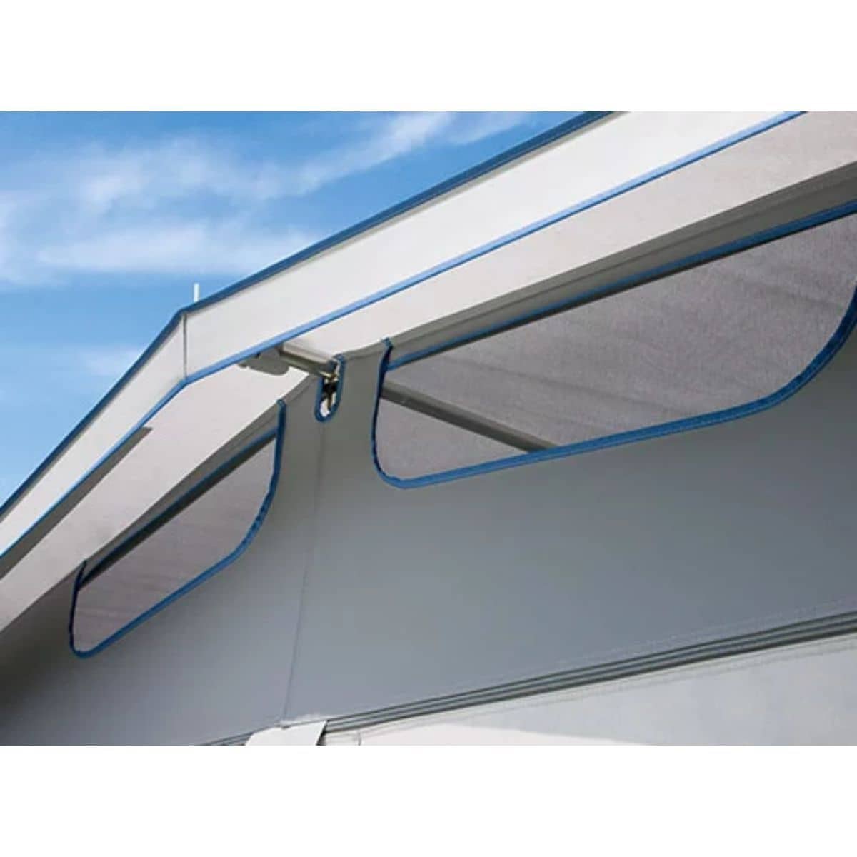 DWT Wohnwagen-Vorzelt PRINZ PLUS Gr. 9 Umlaufmass 791-820 cm Tiefe 240 cm Spar-Paket Stahlgestaenge - 126019SP0