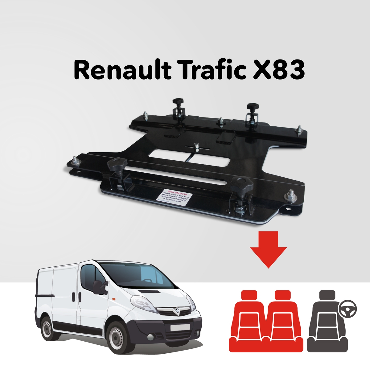 KIRAVANS Drehkonsole Doppelsitzbank Renault Trafic II - Opel Vivaro A Bj. 2002-2014