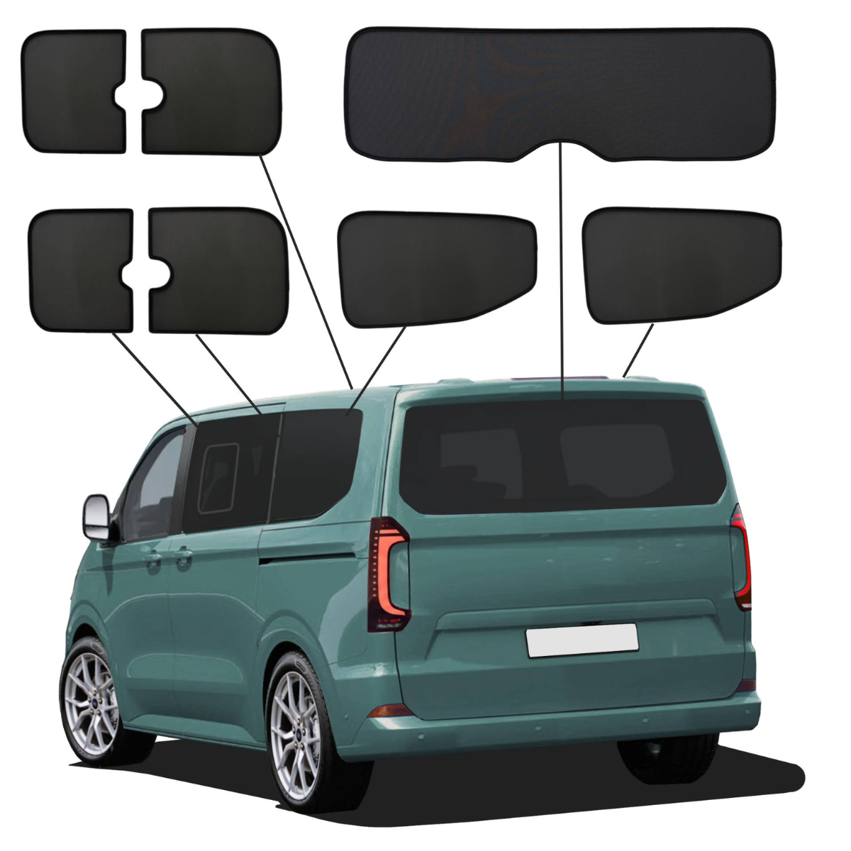 WINDESA SunClip Sonnenschutz & Sichtschutz VW T7 Caravelle mit Ausstellfenster ab Bj. 2024 Set ABC WINDESA SunClip Sonnenschutz - Sichtschutz VW T7 Caravelle mit Ausstellfenster ab Bj. 2024 Set ABC - sun-10495a2bc-L1-vw