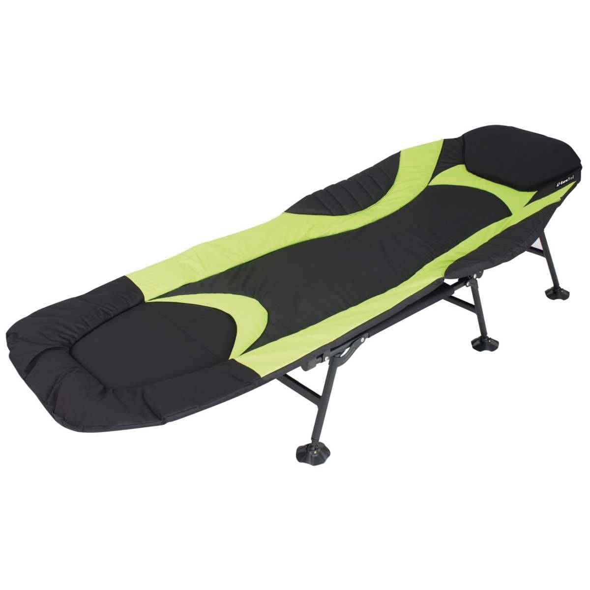 EuroTrail Campingliege Campingbett QUEEN 200 x 72 x 32 cm Schwarz-Lime - ETCF0083