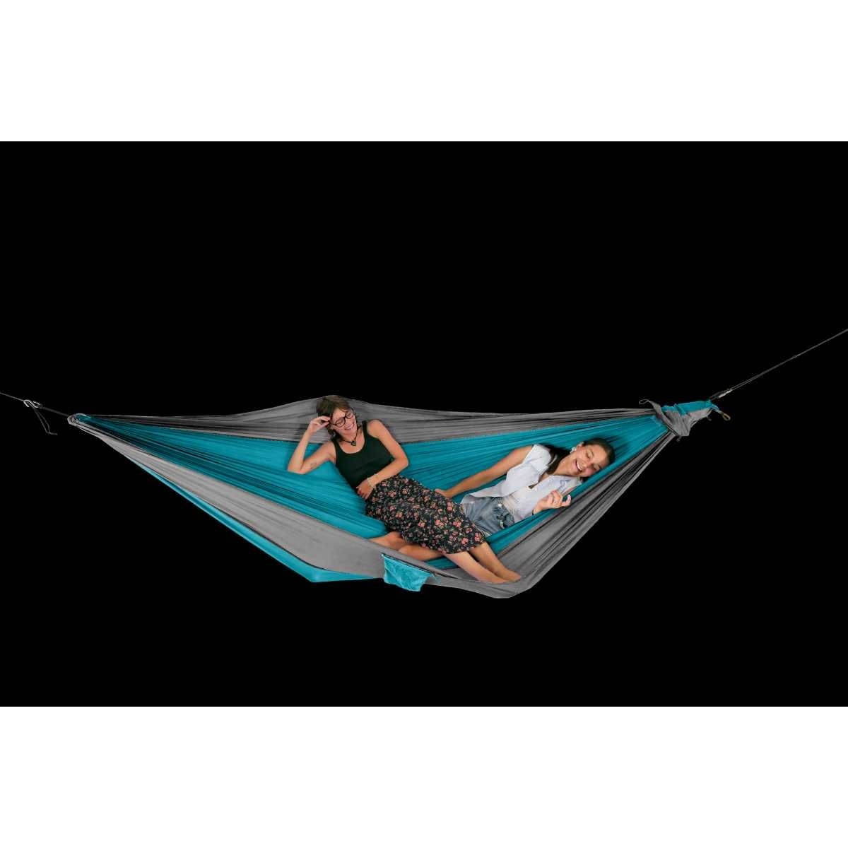 TICKET TO THE MOON King Size Hammock Hängematte Aqua / Dark Grey inkl. Lightest Straps TICKET TO THE MOON King Size Hammock Haengematte Aqua - Dark Grey inkl. Lightest Straps - TMK1503 TMLSTRAP