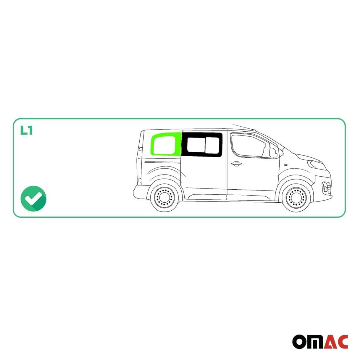 OMAC Seitenfenster Seitenscheibe Peugeot Expert-Traveller L1 ab Bj. 2017 Hinten Rechts - A050916