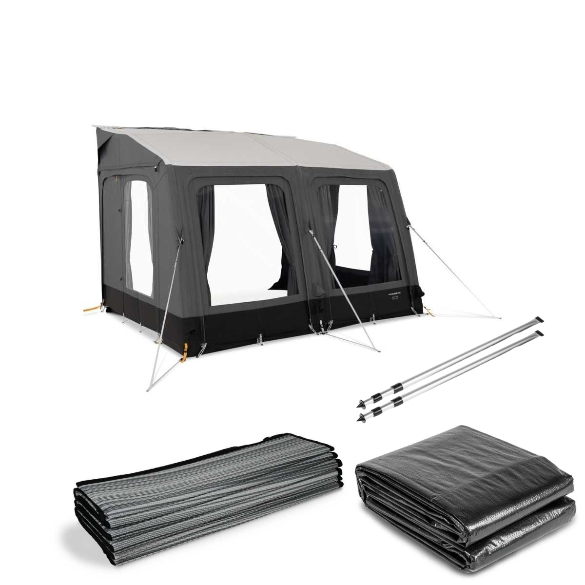 DOMETIC aufblasbares Vorzelt Rally AIR Stay 330S- 330x250 cm- Anbauhoehe 235-265 cm - CampingFactory-Starter-Edition