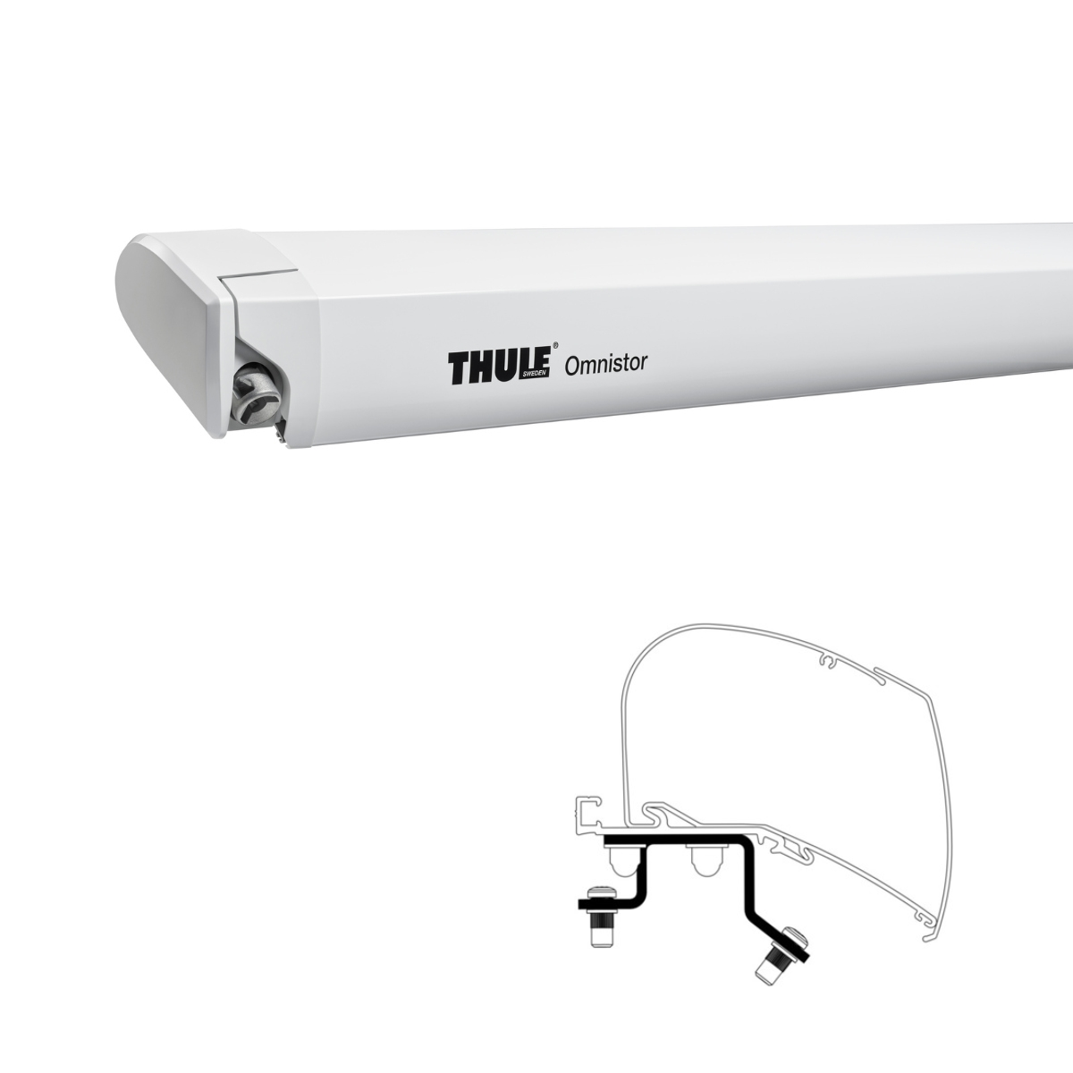 Thule Omnistor 6300 -3-50x2.50- - 302140 - Markise THULE Omnistor 6300 Mystic grau 350 cm Gehaeuse weiss