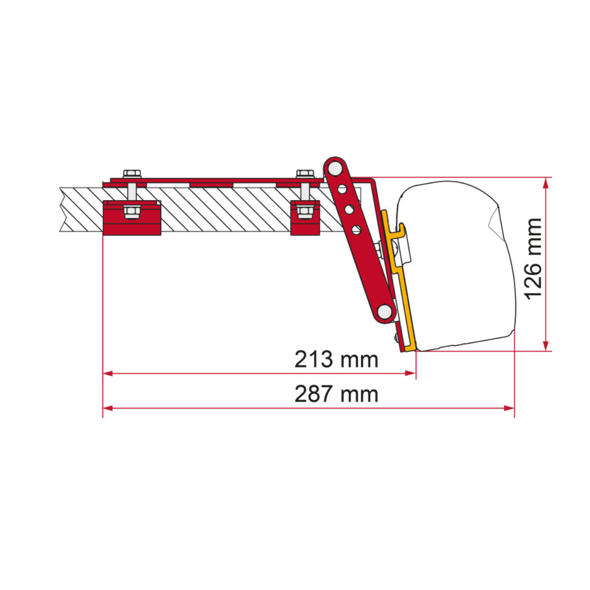 FIAMMA Adapter Roof Rail fuer Markise F45 F43 Compass 98655-770