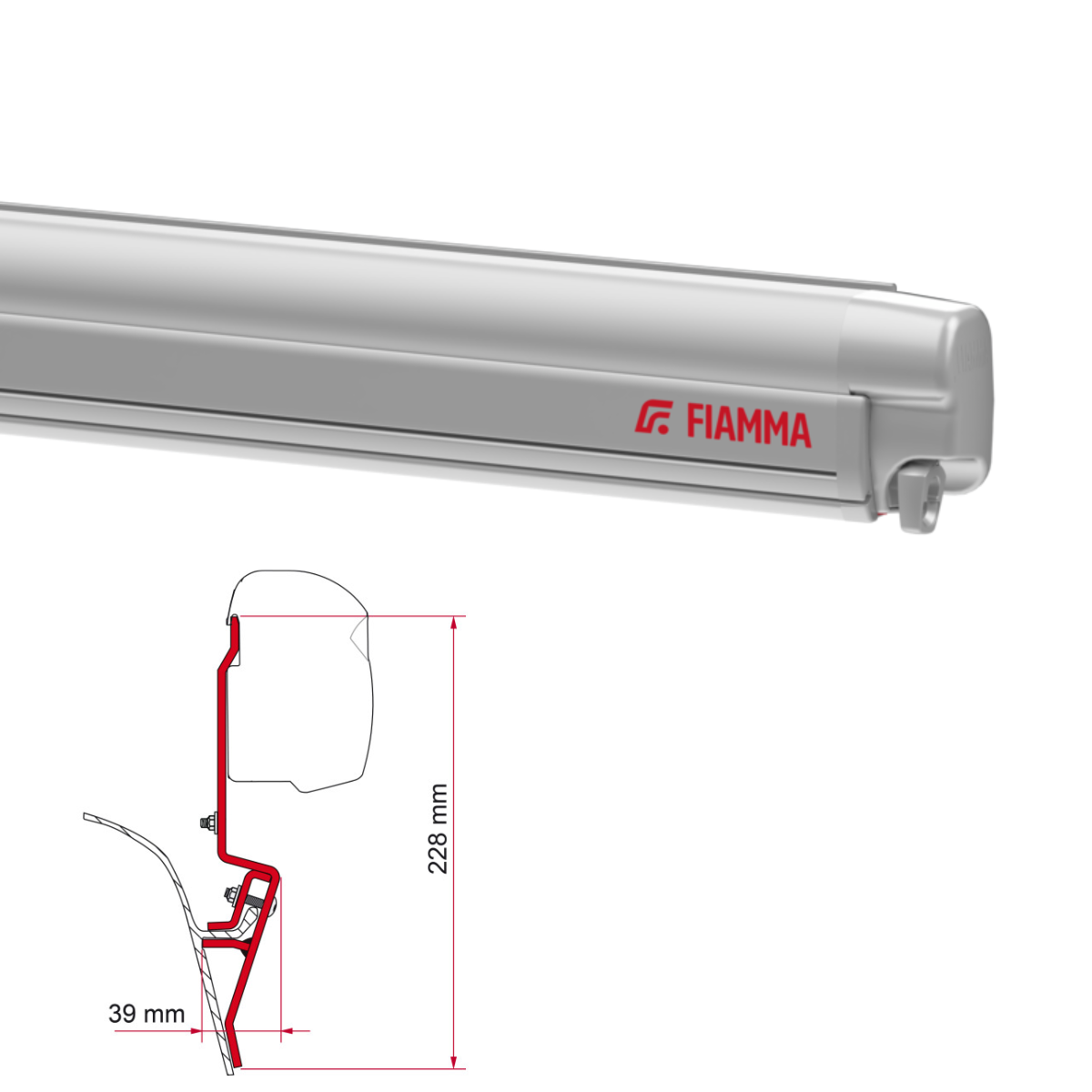 Markise FIAMMA F45 S 260 Royal grey Huis titanium incl. Adapterkit VW T3 Markise FIAMMA F45 S 260 Royal grey Gehaeuse titanium inkl. Adapterkit VW T3 - 06290H01R 98655-035