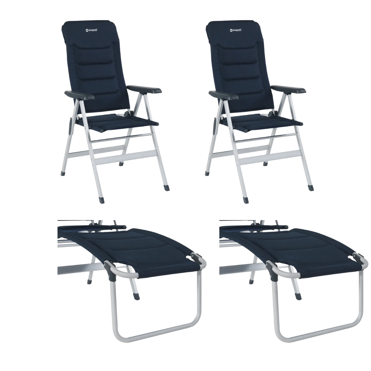 Outwell Campingstuhl Clarenville mit Beinauflage Pembroke 2er-Set - 410147 410150