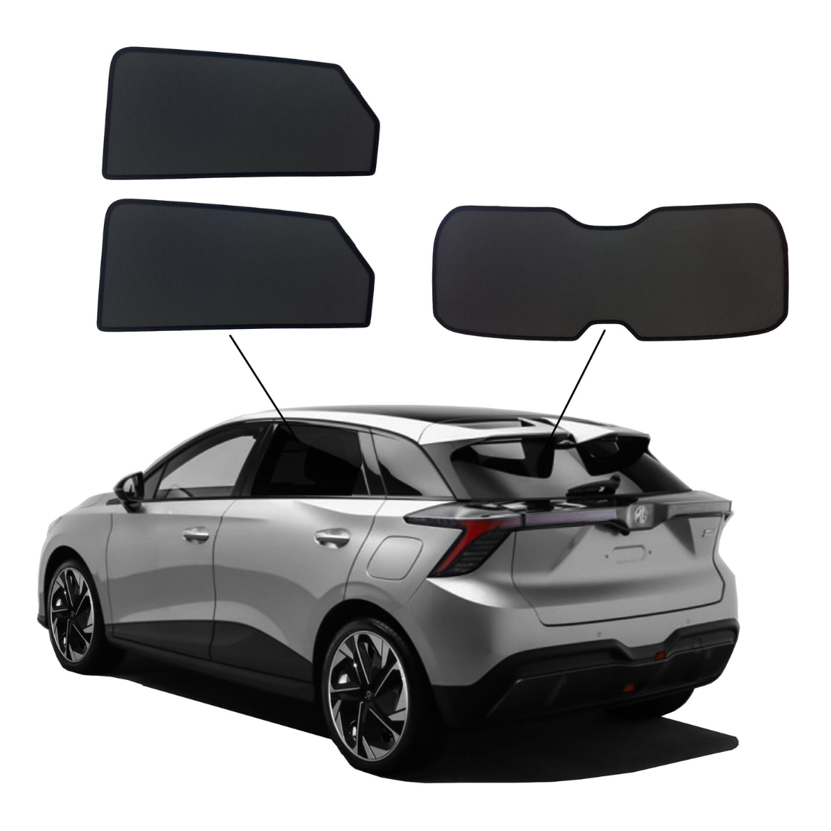 WINDESA SunClip Sonnenschutz - Sichtschutz MG 4 ab Bj. 2022 Set AC - sun-10297ac