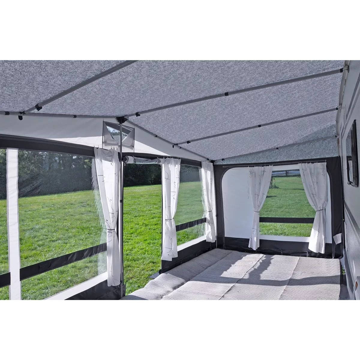 HAHN ZELTE Wohnwagen-Vorzelt MEIRA Gr. 12 Umlaufmass 1086-1120cm Tiefe 240cm 28mm Alu-Gestaenge - Z01053_12